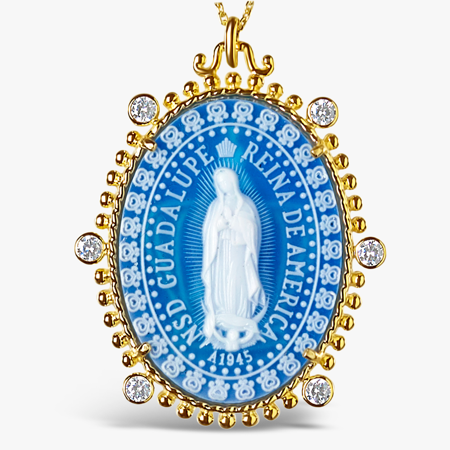 14k Excelsus Our Lady of Guadalupe Medallion Necklaces