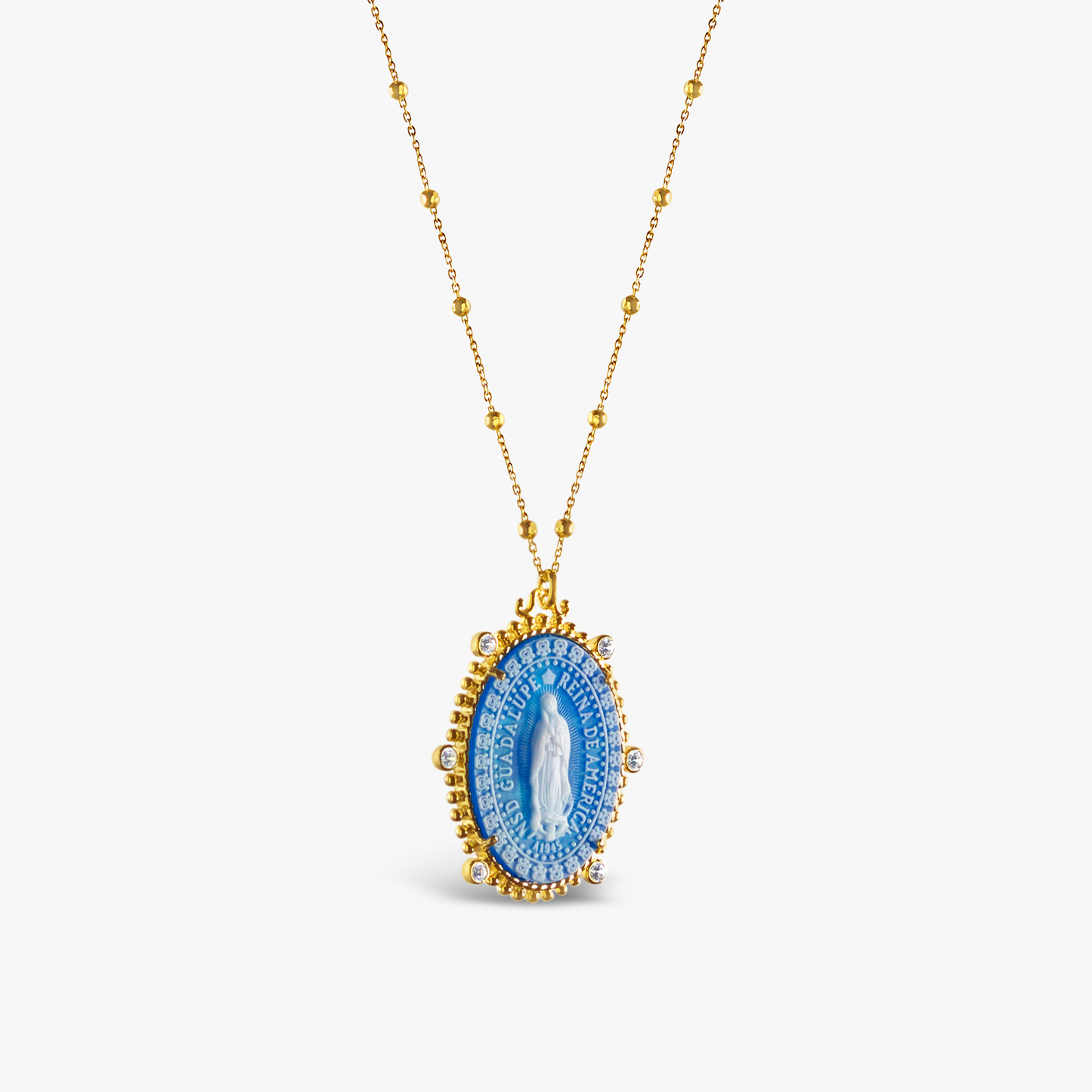 14k Excelsus Our Lady of Guadalupe Medallion Necklaces