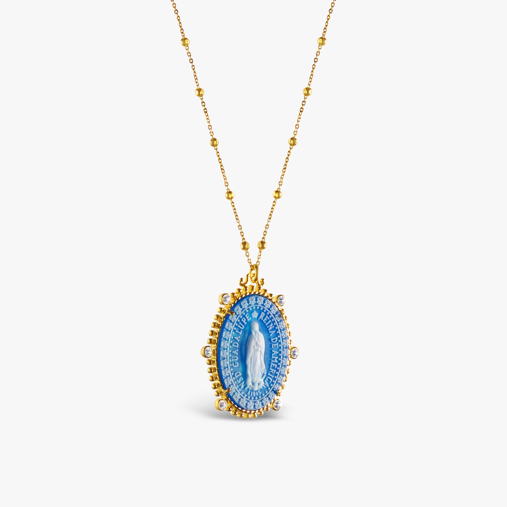 18k Excelsus Our Lady of Guadalupe Medallion Necklaces