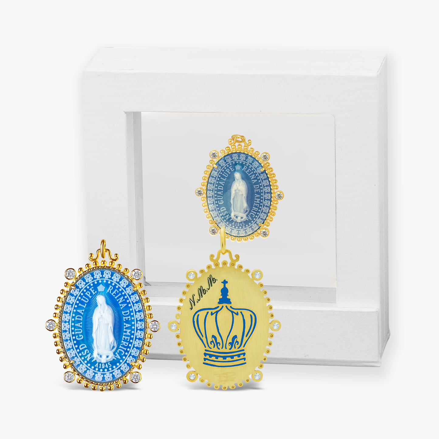 REINA GUADALUPE MEDALLION + MANTLE BOX + ENGRAVING