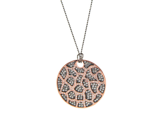Rose Gold Plated Silver Big Beverly Hills Garden Pendant Necklaces