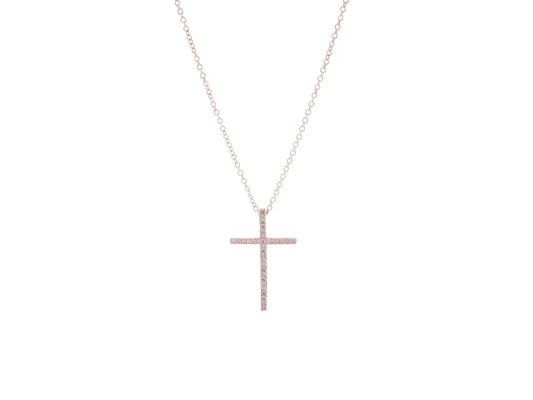 Sparkling Petite Rose Cross Necklaces