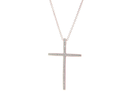 Small Rose Cross Necklace Necklaces