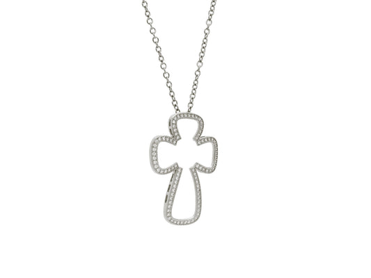 Curvy Open Cross Necklace Necklaces