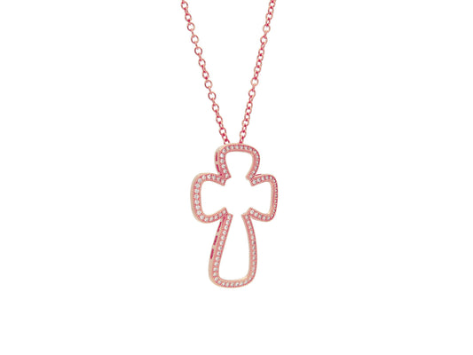 Curvy Open Cross Necklace Necklaces