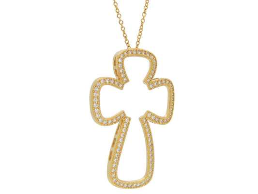 Large Open Cross Necklace Necklaces