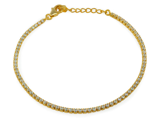 Mini Brilliant CZ Tennis Bracelet Gold Plated Sterling Silver Bracelets