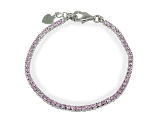 Girls Mini Rose CZ Tennis Bracelet Sterling Silver by BecKids Bracelets