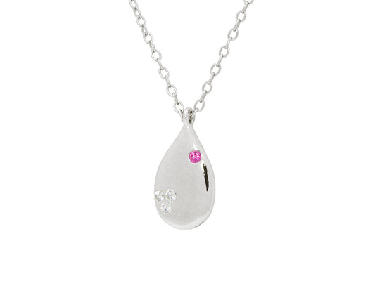 Red Cz Tear Drop Necklace Necklaces
