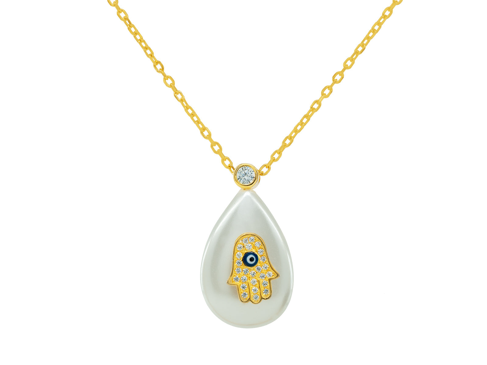 MOP Hamsa Necklace Necklaces