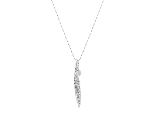 Large Diamond Cut Submarine Pendant in Rhodium Plated Silver Necklaces