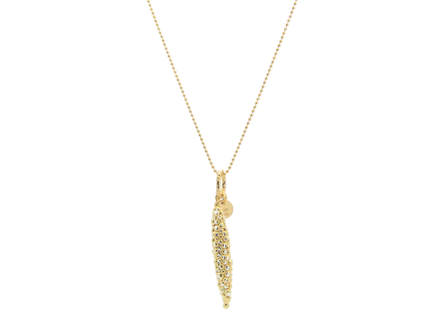 Large Diamond Cut Submarine Pendant in Gold Plated Silver Necklaces