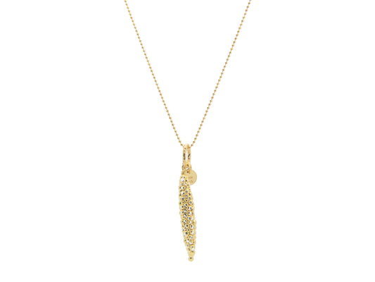 Large Diamond Cut Submarine Pendant in Gold Plated Silver Necklaces