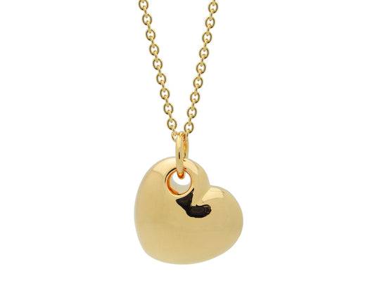 18k Gold Plated Puffy Heart Necklace, 15 Inches Necklaces
