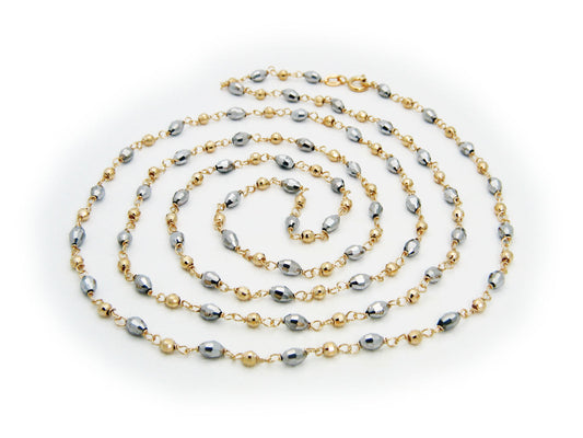 Two Tone Hematite Necklace Necklaces