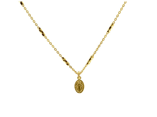 Golden Mircaculous Virgin Medal Necklace Necklaces
