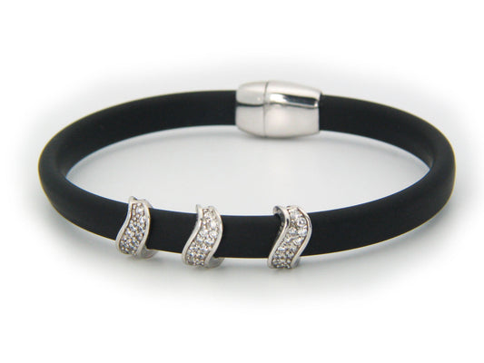 London Black CZ Waves Bracelet Bracelets