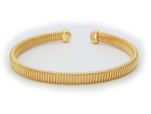 Tubo Gas Cuff Bracelet in 18k Gold Plated Sterling Silver Bracelets