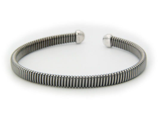 Gunmetal Tubo Gas Cuff Bracelet in Sterling Silver Bracelets