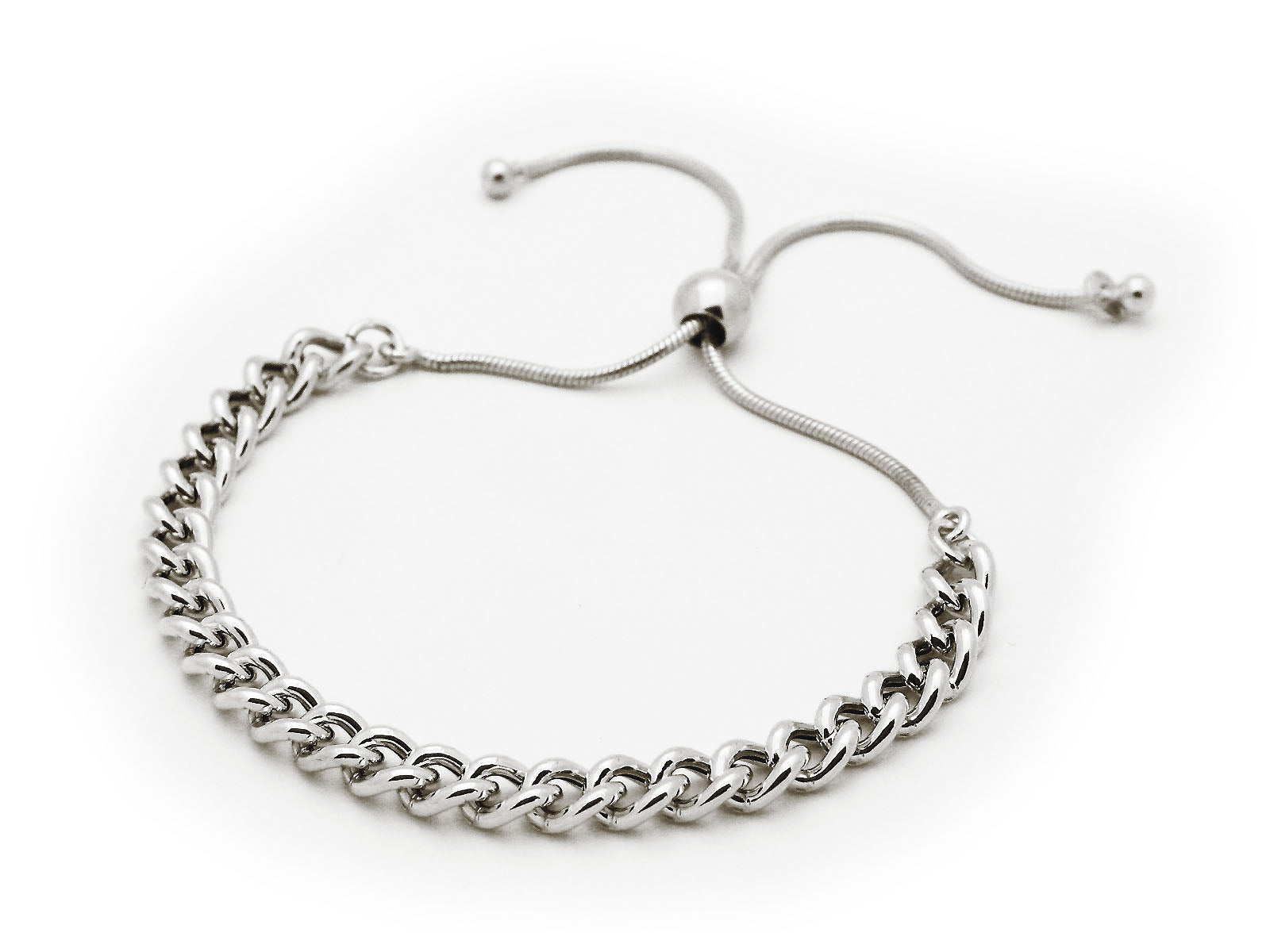 Sterling Silver Adjustable Cuban Links Bracelet Bracelets