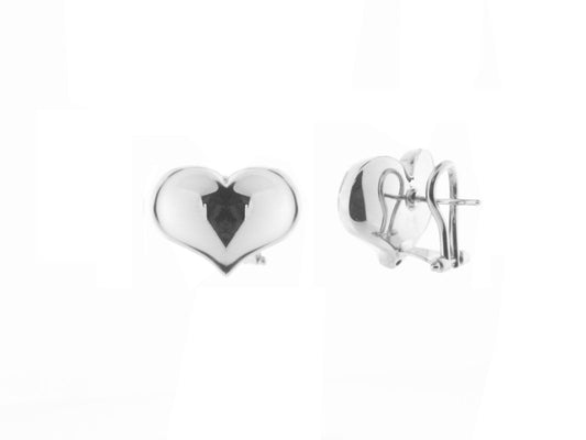 Electroformed High Polish Heart Omega Clip Earrings Earrings