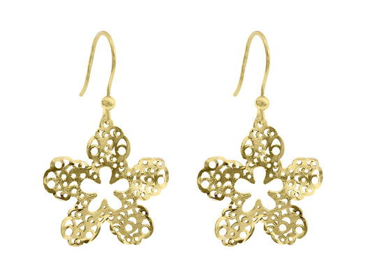 Golden Filigree Flower Earrings Earrings