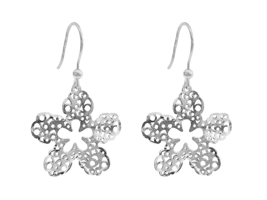 Silver Filigree Flower Earrings Earrings