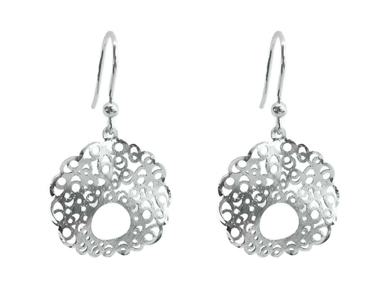 Silver Filigree Circles Earrings Earrings