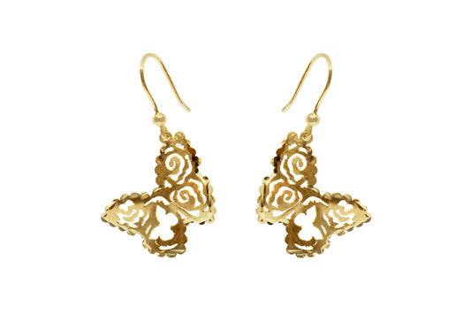 Golden Filigree Butterfly Earrings Earrings