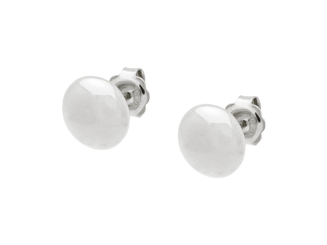 Flat Ball Stud Earrings (Mirror Finish) Earrings