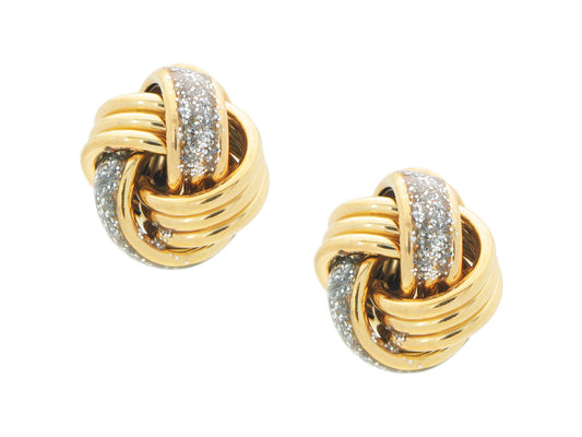 Sparkling Thick Love Knot Post Earrings Earrings