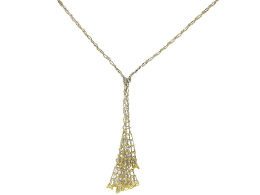Silk Swirls Lariat Necklace Necklaces