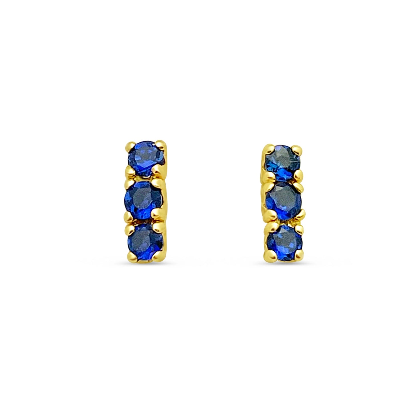 14k Gold Sapphire Line Stud Earrings EARRINGS