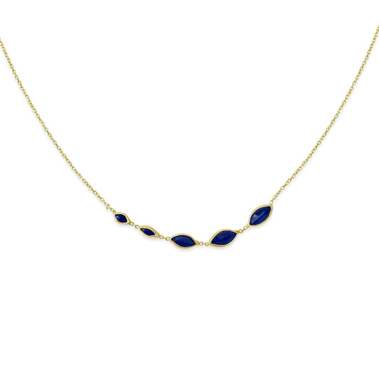 14k Yellow Gold Degrade' Marquise Sapphire Necklace, 16" (1.4ct) Necklaces