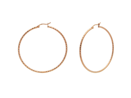 Rose Diamante Cut Hoops (40mm) Earrings