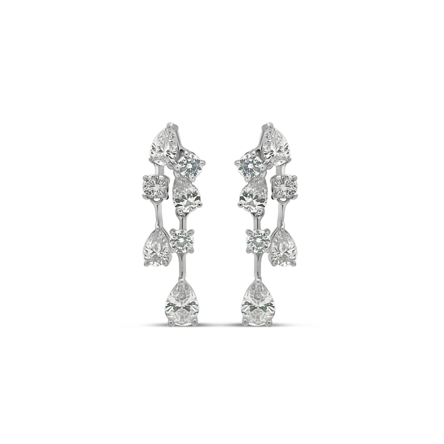 Sterling Silver Small Dangling Drop Brilliance Earrings Earrings