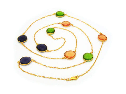 Multi Color Stone Necklace Necklaces