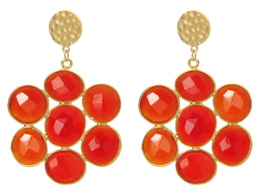 Mosaic Red Carnelian Earrings Earrings