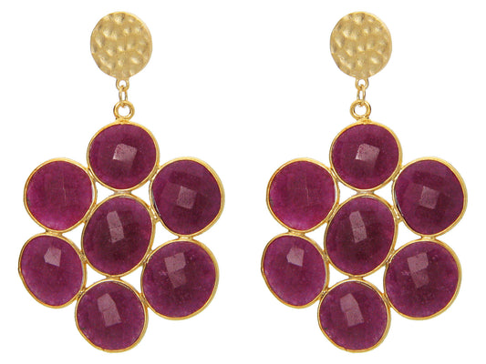 Mosaic Red Rubilite Earrings Earrings