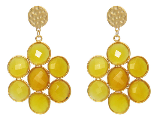 Mosaic Yellow Chalcedony Earrings Earrings