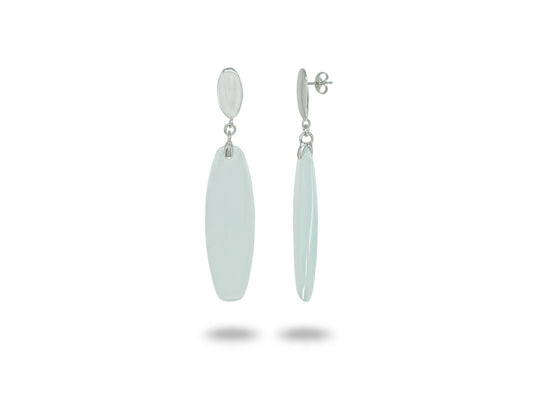 Oval Aqua Crystal Earrings Earrings