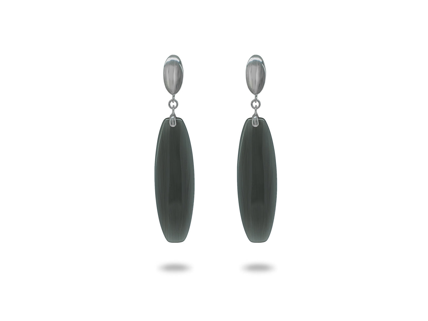 Dark Gray Obsidian Glass Earrings Earrings