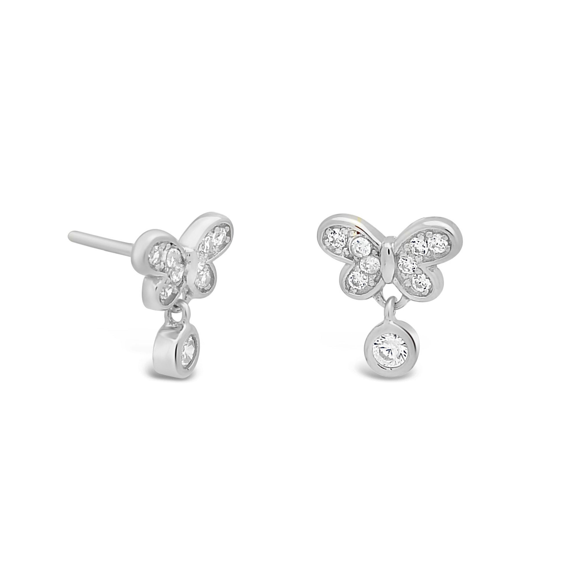 Fluttering Cubic Zirconia Butterfly Stud Earrings Earrings