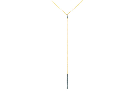 Long CZ Golden Lariat Necklace Necklaces