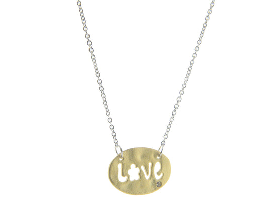 Hammered Gold Love Cut-Out Necklaces