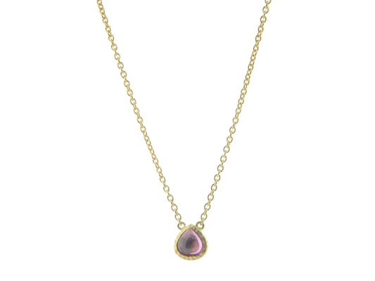 Pink CZ Rain Drop Necklace Necklaces