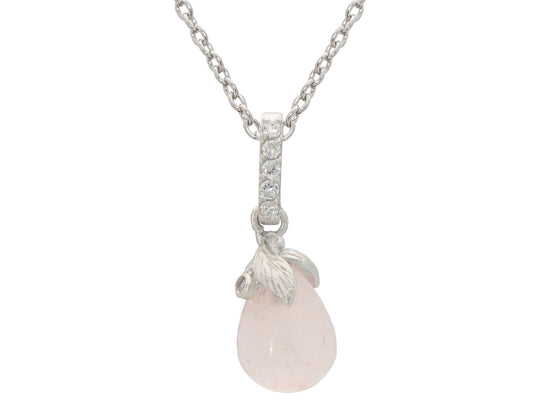 Rose Quartz Flower Bulb Necklace Necklaces