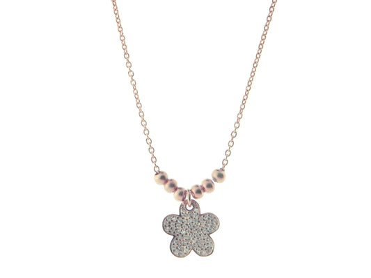 Sparkling Pink Daisy Flower Necklace Necklaces