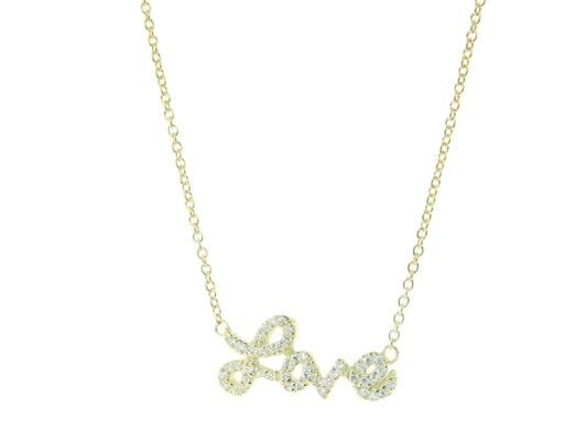 Golden Sparkling Cursive Love Necklace Necklaces