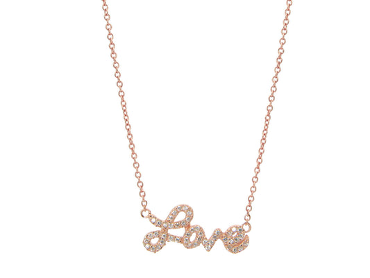 Rose Sparkling Cursive Love Necklace Necklaces